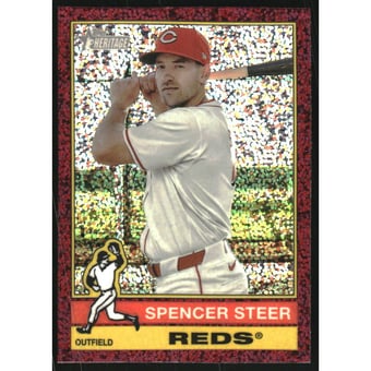 2025 Topps Heritage Chrome Burgundy Sparkle Refractors #155 Spencer Steer