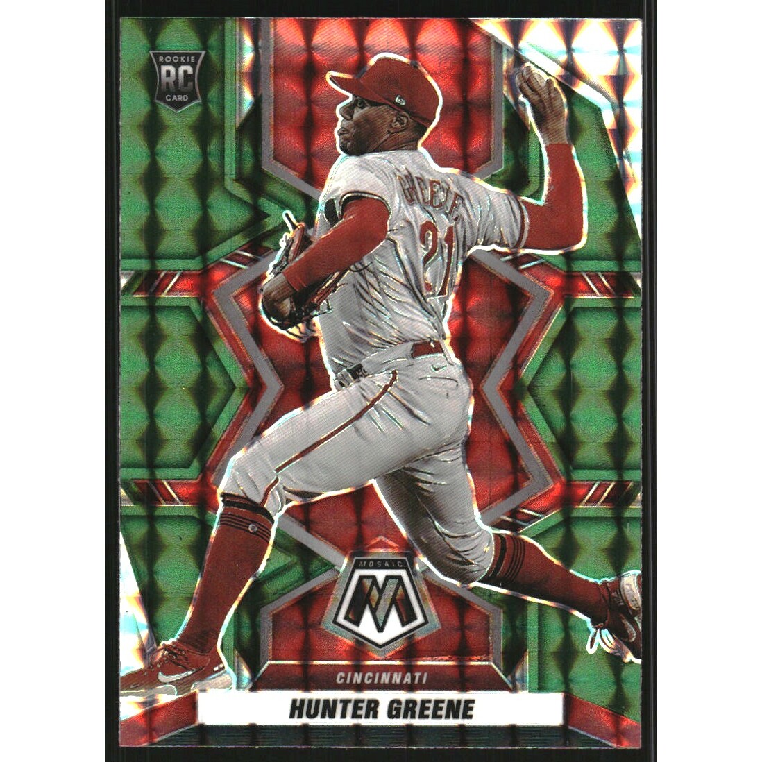 2022 Panini Mosaic Mosaic Green #275 Hunter Greene