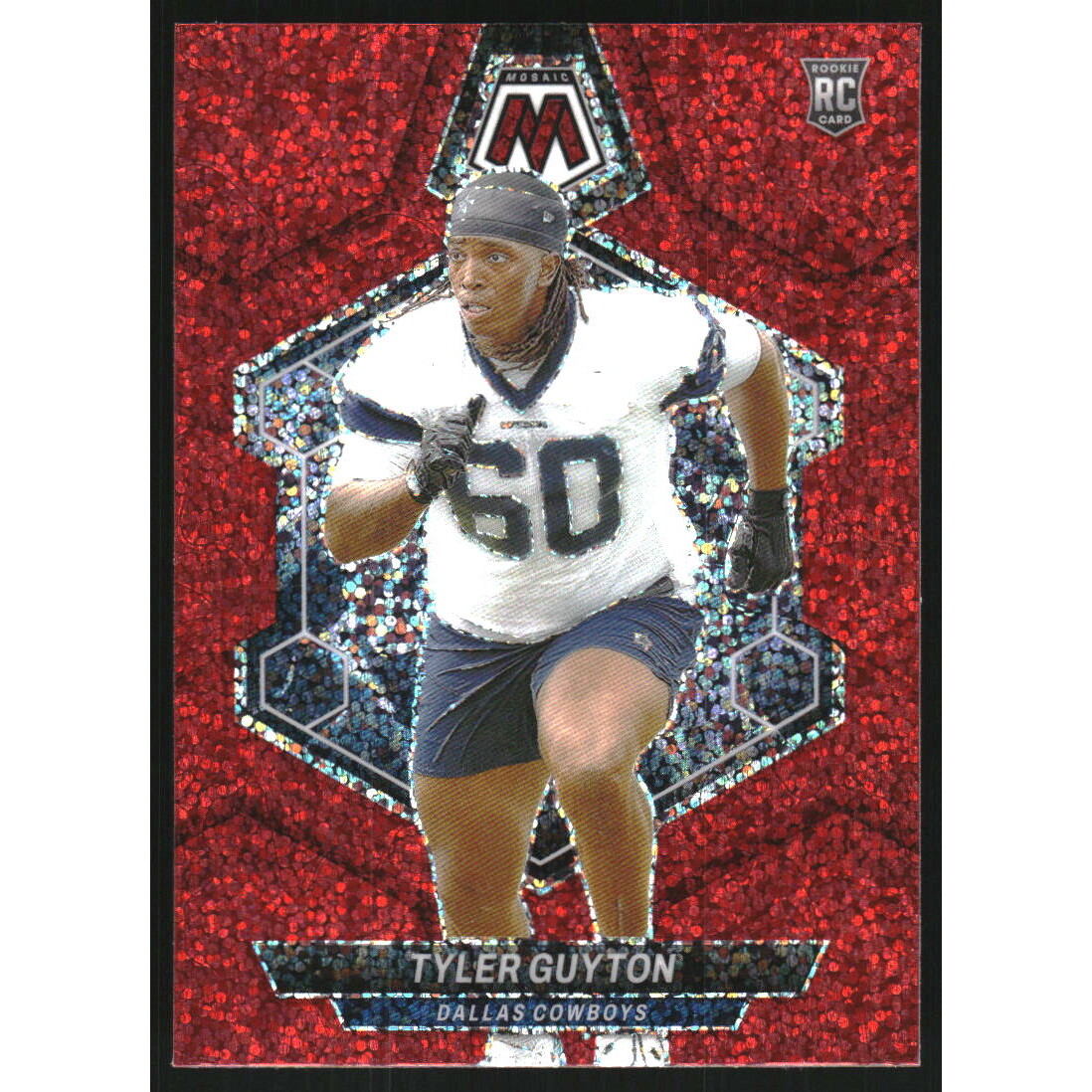 2024 Panini Mosaic Red Sparkle #329 Tyler Guyton