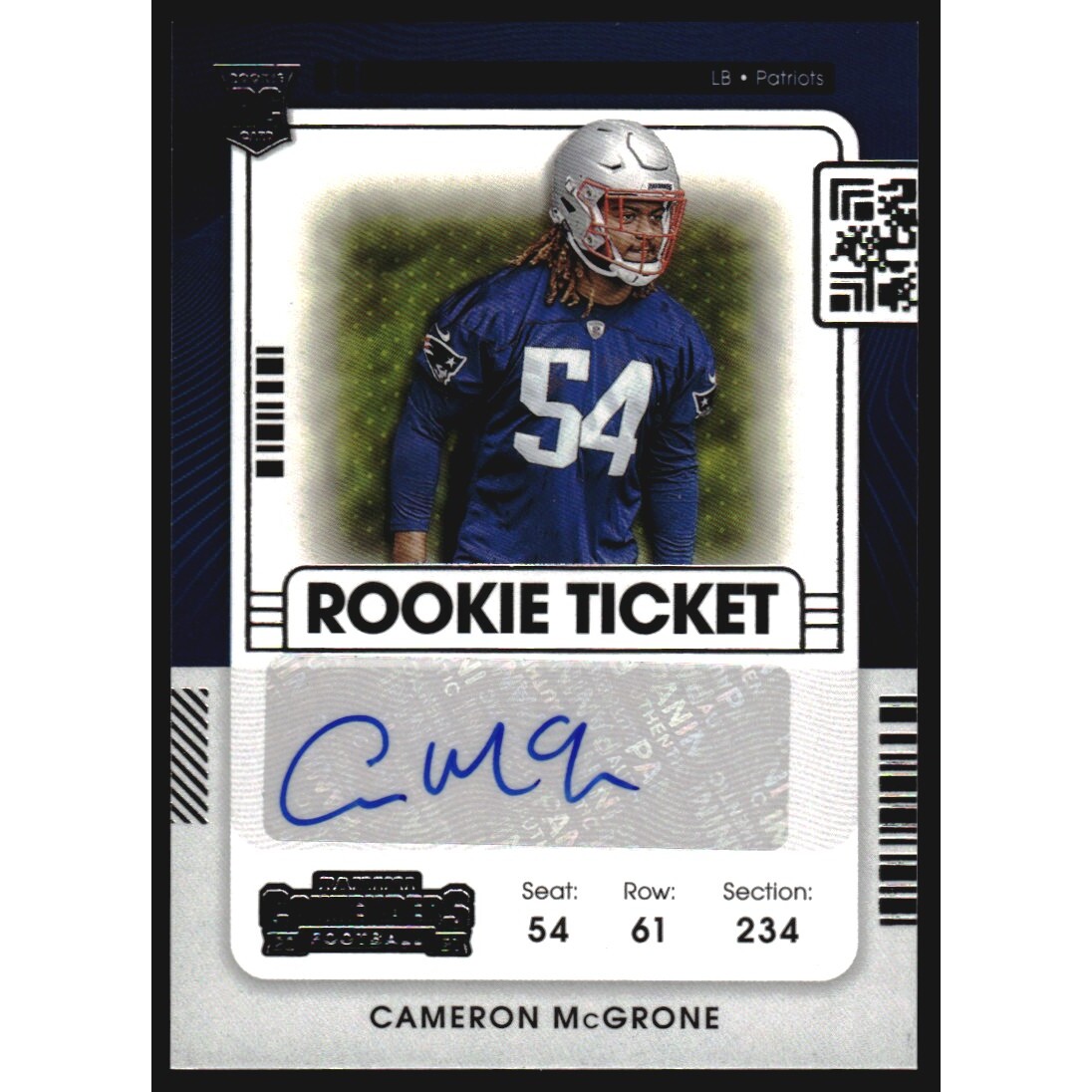2021 Panini Contenders #224A Cameron McGrone AU RC