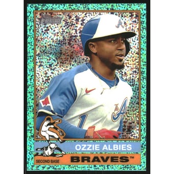 2025 Topps Heritage Chrome Aqua Sparkle Refractors #365 Ozzie Albies