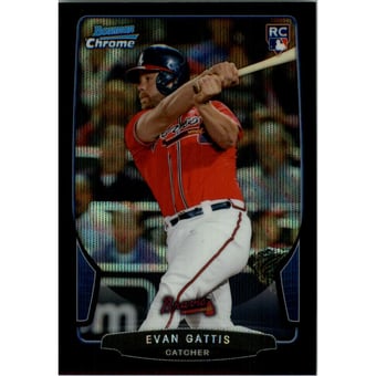 2013 Bowman Chrome Draft Black Wave Refractors #37 Evan Gattis