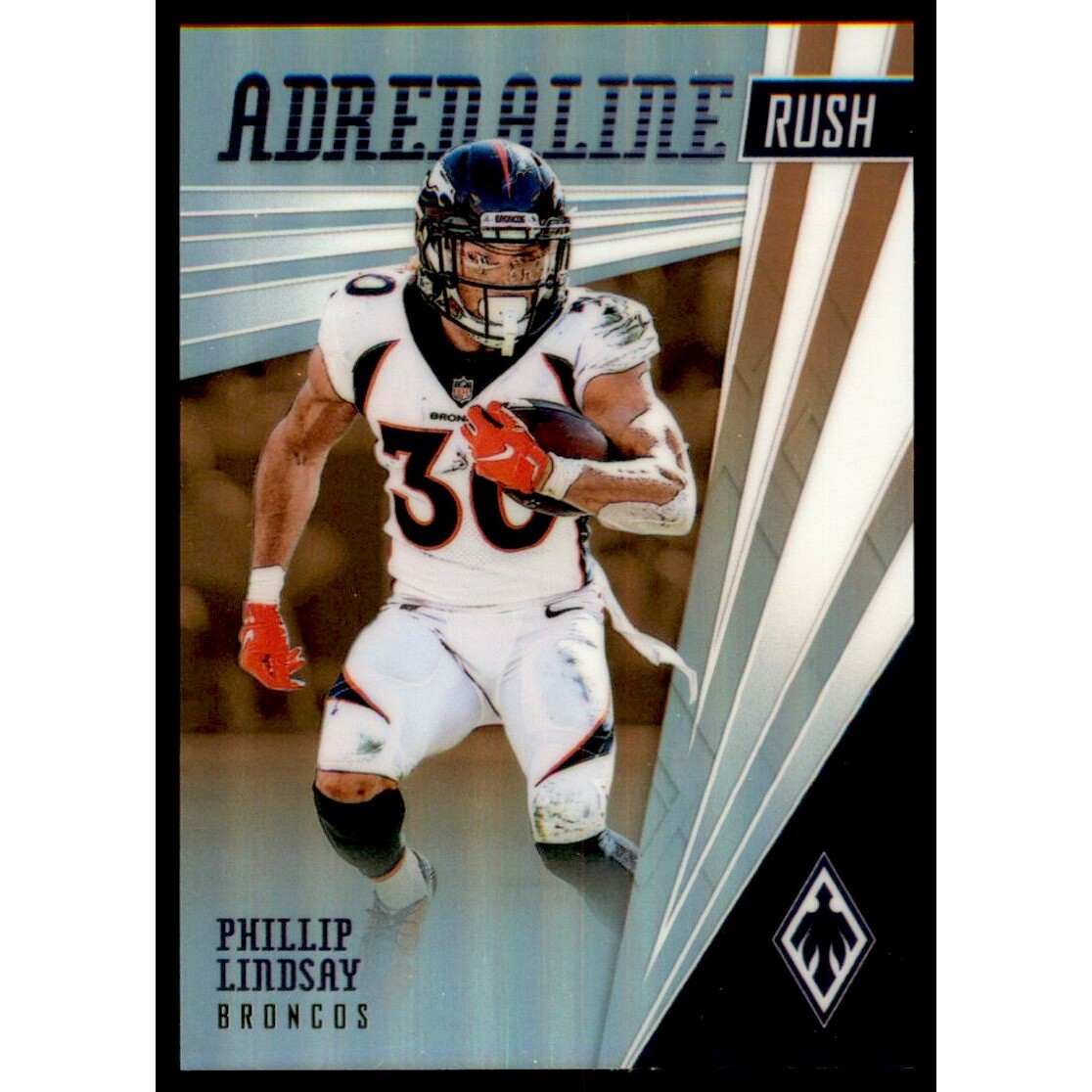 2019 Panini Phoenix Adrenaline Rush Orange #14 Phillip Lindsay. rookie card picture