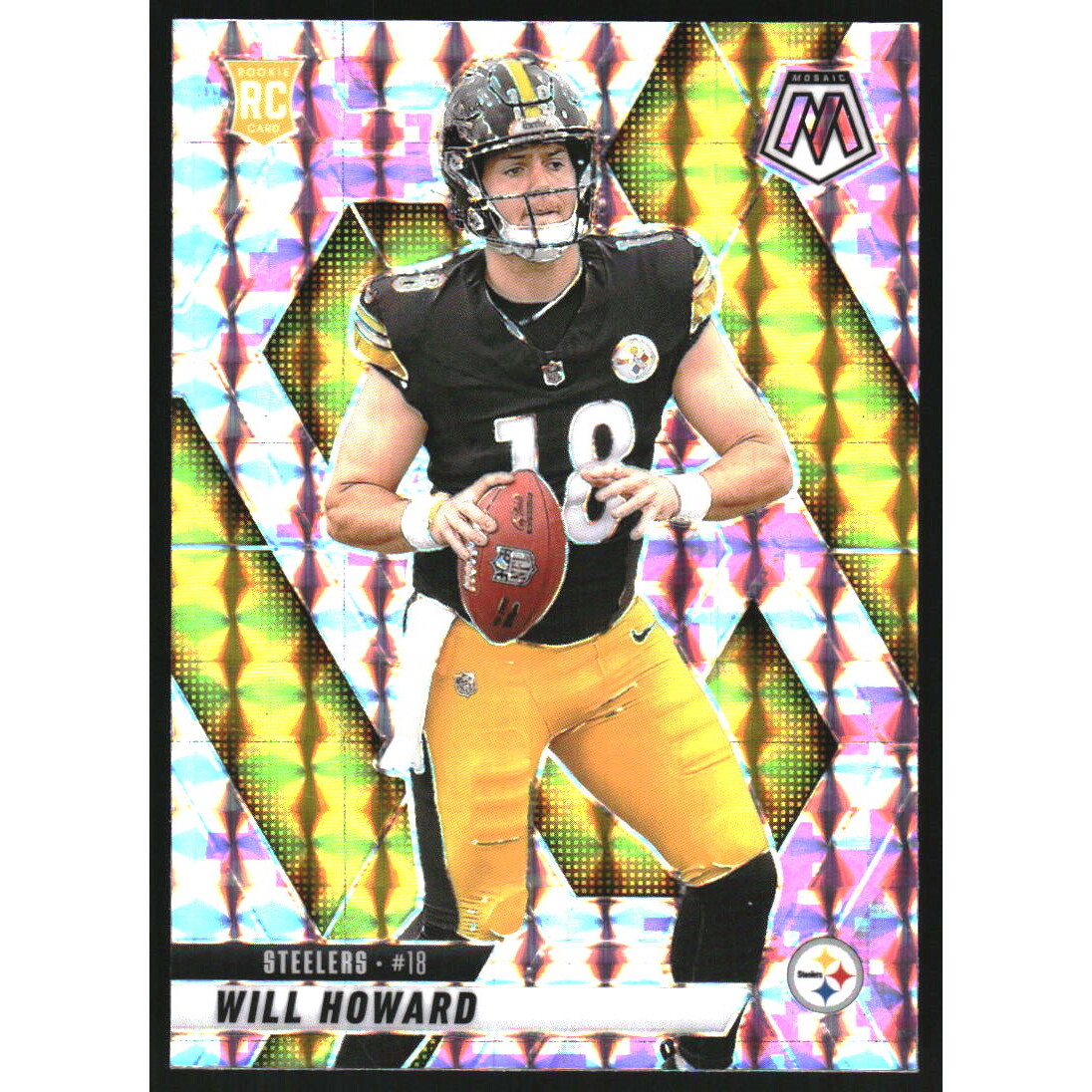 2025 Panini Mosaic Mosaic Camo Pink #318 Will Howard