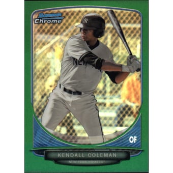 2013 Bowman Chrome Draft Draft Picks Green Refractors #BDPP78 Kendall Coleman