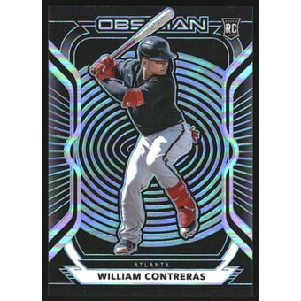 2021 Panini Obsidian Electric Etch Carolina Blue #48 William Contreras