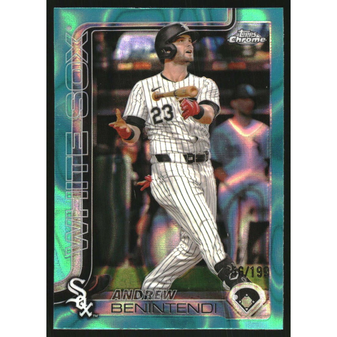 2025 Topps Chrome Aqua Lava Refractors #197 Andrew Benintendi. rookie card picture
