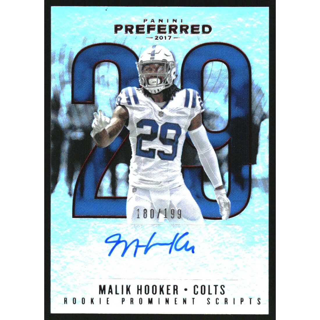 2017 Panini Preferred #266 Malik Hooker PROM AU/199 2017 Panini Preferred #266 Malik Hooker PROM AU/199
