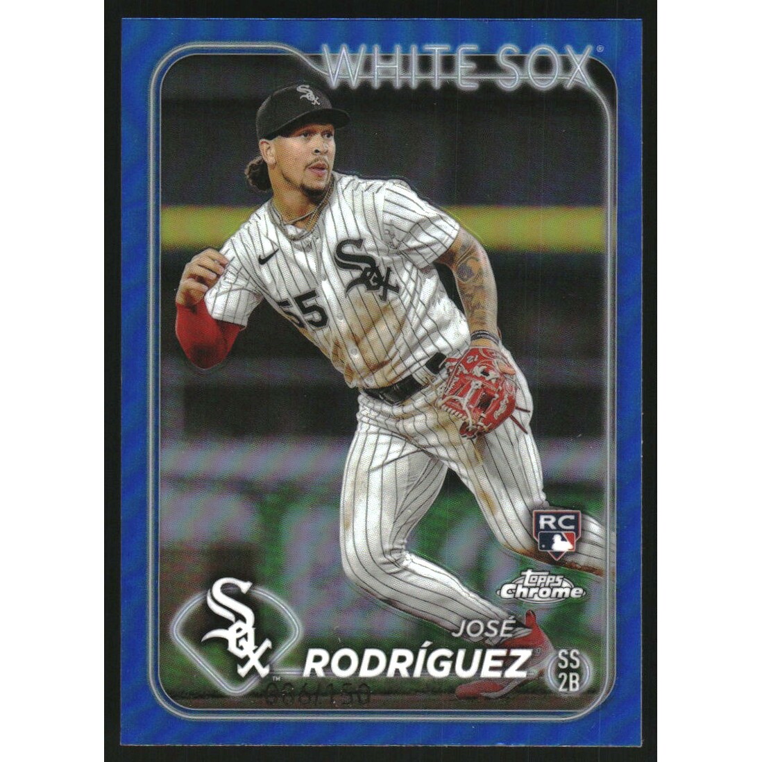 2024 Topps Chrome Blue Refractors #115 Jose Rodriguez. rookie card picture