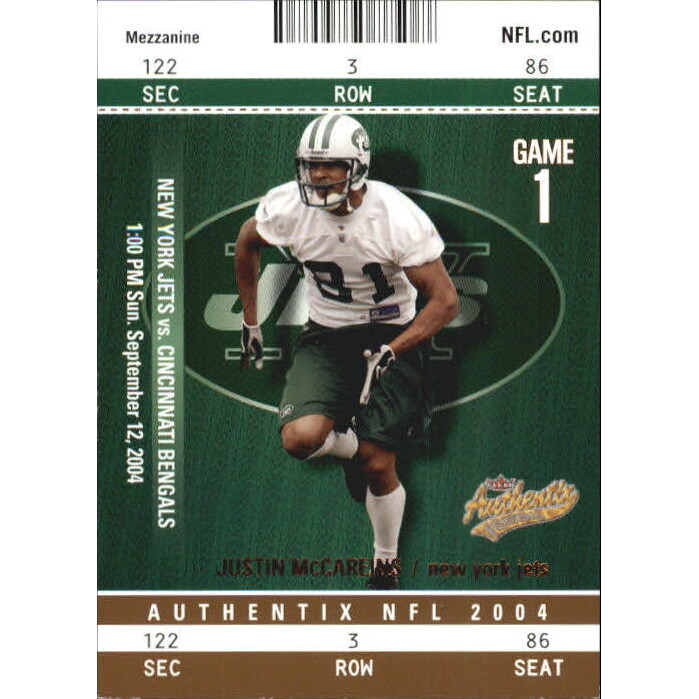 2004 Fleer Authentix Mezzanine Bronze #29 Justin McCareins