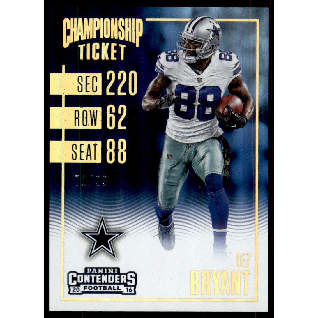 2016 Panini Contenders Championship Ticket #3 Dez Bryant