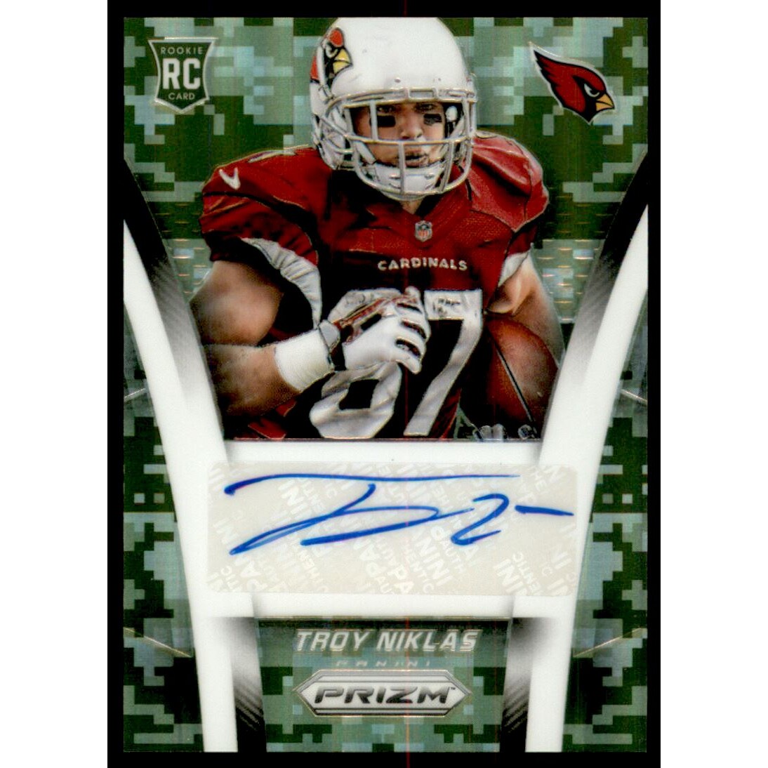 2014 Panini Prizm Rookie Autographs Prizms Camo #ARTN Troy Niklas/50. rookie card picture