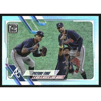 2021 Topps Rainbow Foil #372 Picture Time/Ronald Acuna Jr./Cristian Pache/Nick Markakis