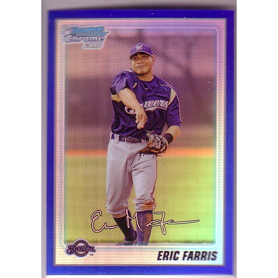 2010 Bowman Chrome Prospects Blue Refractors #BCP79 Eric Farris