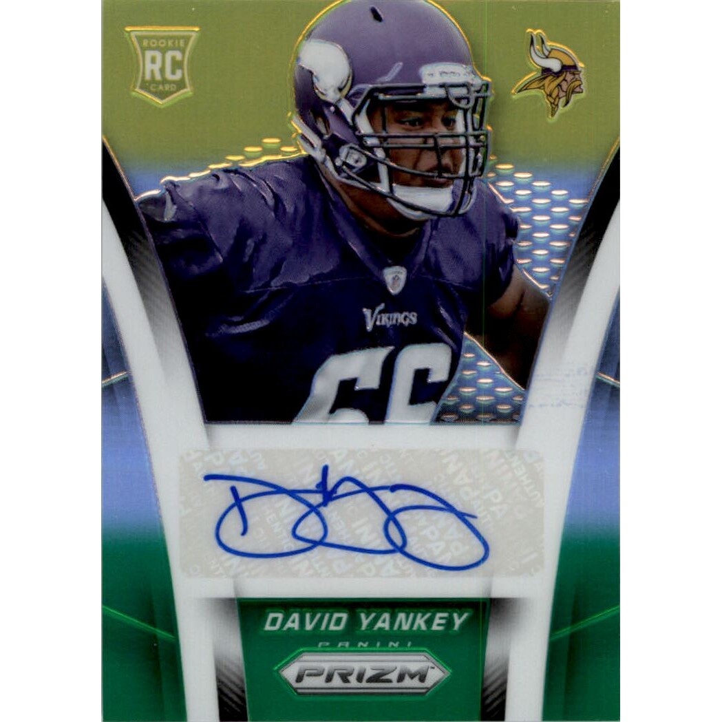 2014 Panini Prizm Rookie Autographs Prizms Neon Green Yellow #ARDY David Yankey/100