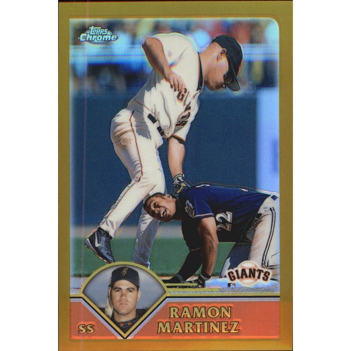 2003 Topps Chrome Gold Refractors #138 Ramon Martinez. rookie card picture