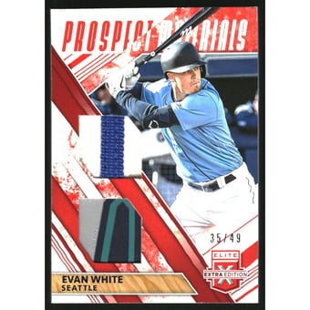 2019 Elite Extra Edition Dual Prospect Materials Red #11 Evan White