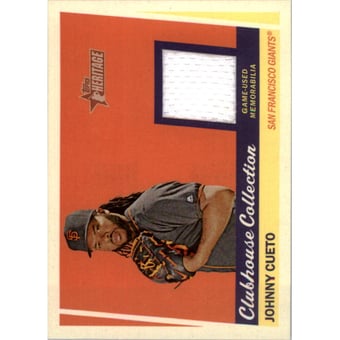 2016 Topps Heritage Clubhouse Collection Relics #CCRJC Johnny Cueto HN