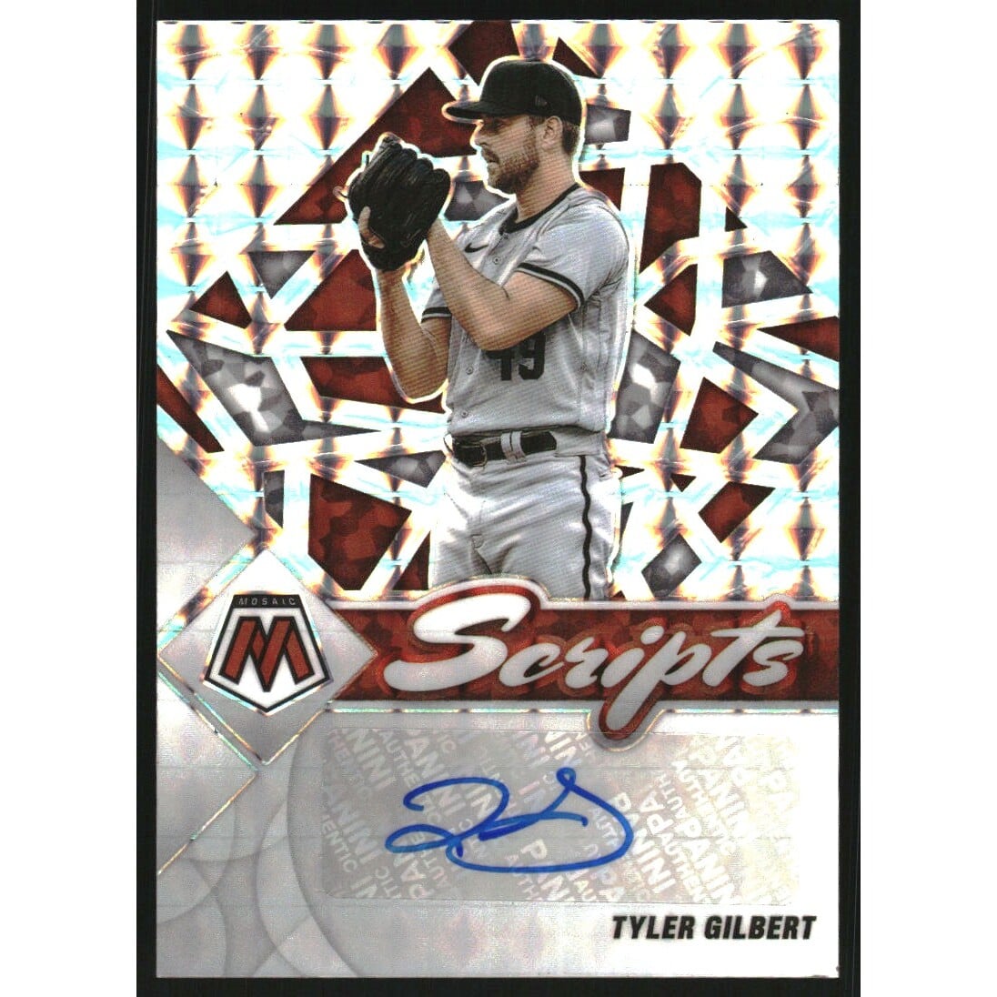 2022 Panini Mosaic Scripts #30 Tyler Gilbert. rookie card picture