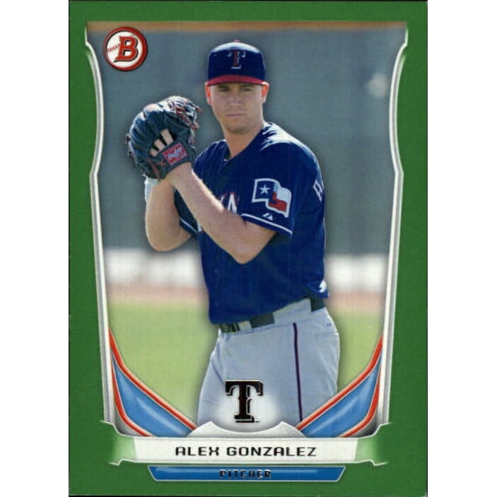 2014 Bowman Draft Top Prospects Green #TP49 Alex Gonzalez. rookie card picture