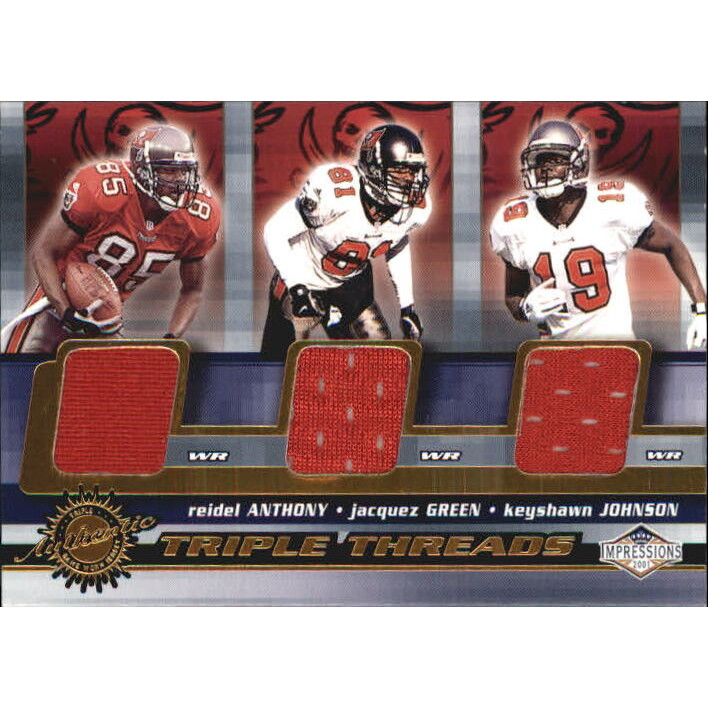 2001 Pacific Impressions Triple Threads #35 Reidel Anthony /Jacquez Green/Keyshawn Johnson