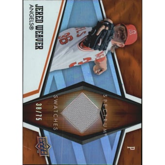 2008 Upper Deck Spectrum Spectrum Swatches Orange #JW Jered Weaver