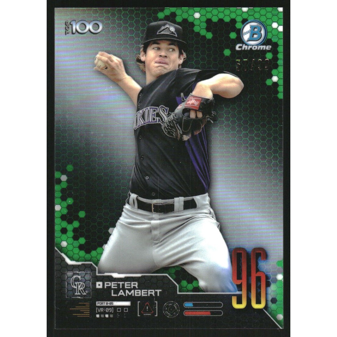 2019 Bowman Chrome Scouts Top 100 Green Refractors #BTP96 Peter Lambert 2019 Bowman Chrome Scouts Top 100 Green Refractors #BTP96 Peter Lambert