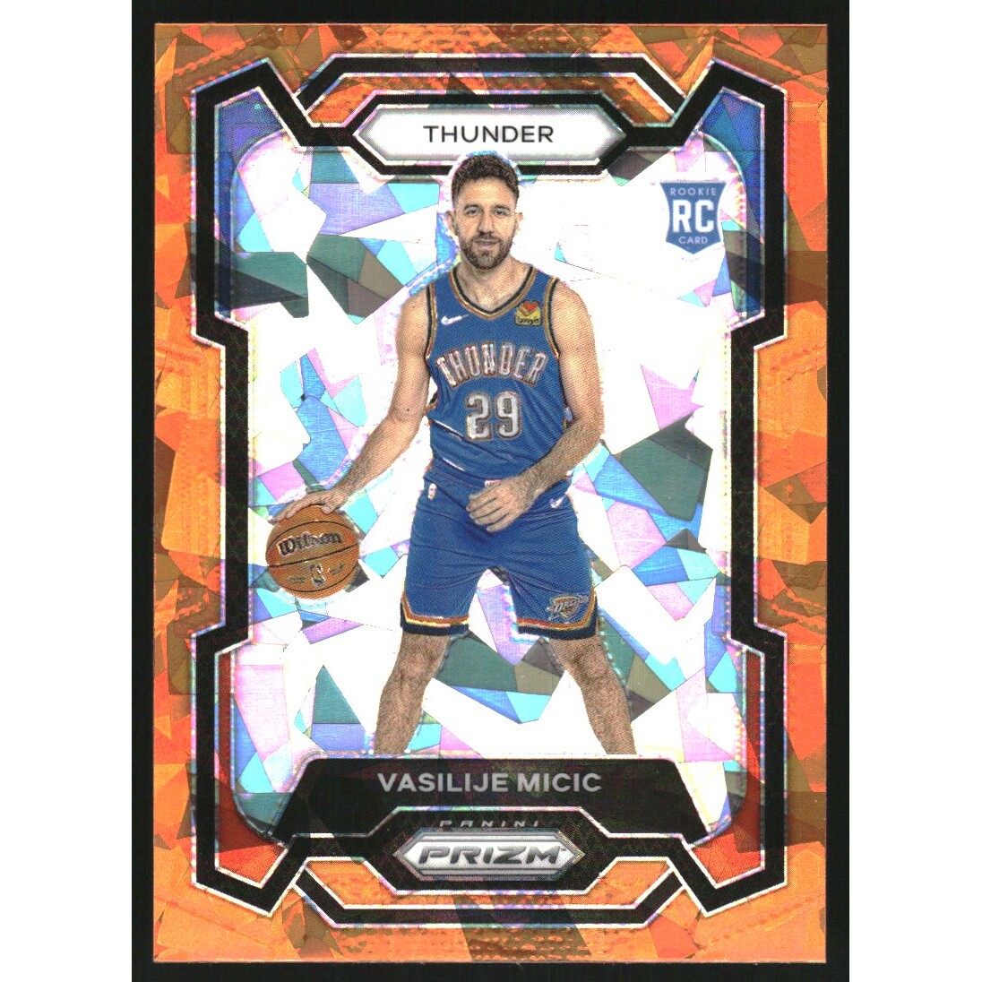 2023-24 Panini Prizm Prizms Orange Ice #297 Vasilije Micic