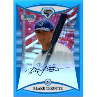 2008 Bowman Chrome Draft Prospects Blue Refractors #BDPP42 Blake Tekotte DP