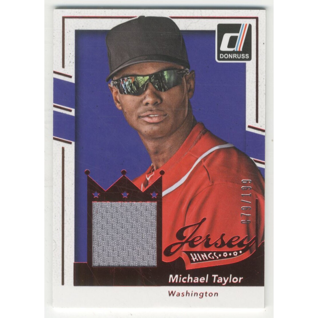 2016 Donruss Jersey Kings Red #JKMT Michael Taylor/199. rookie card picture