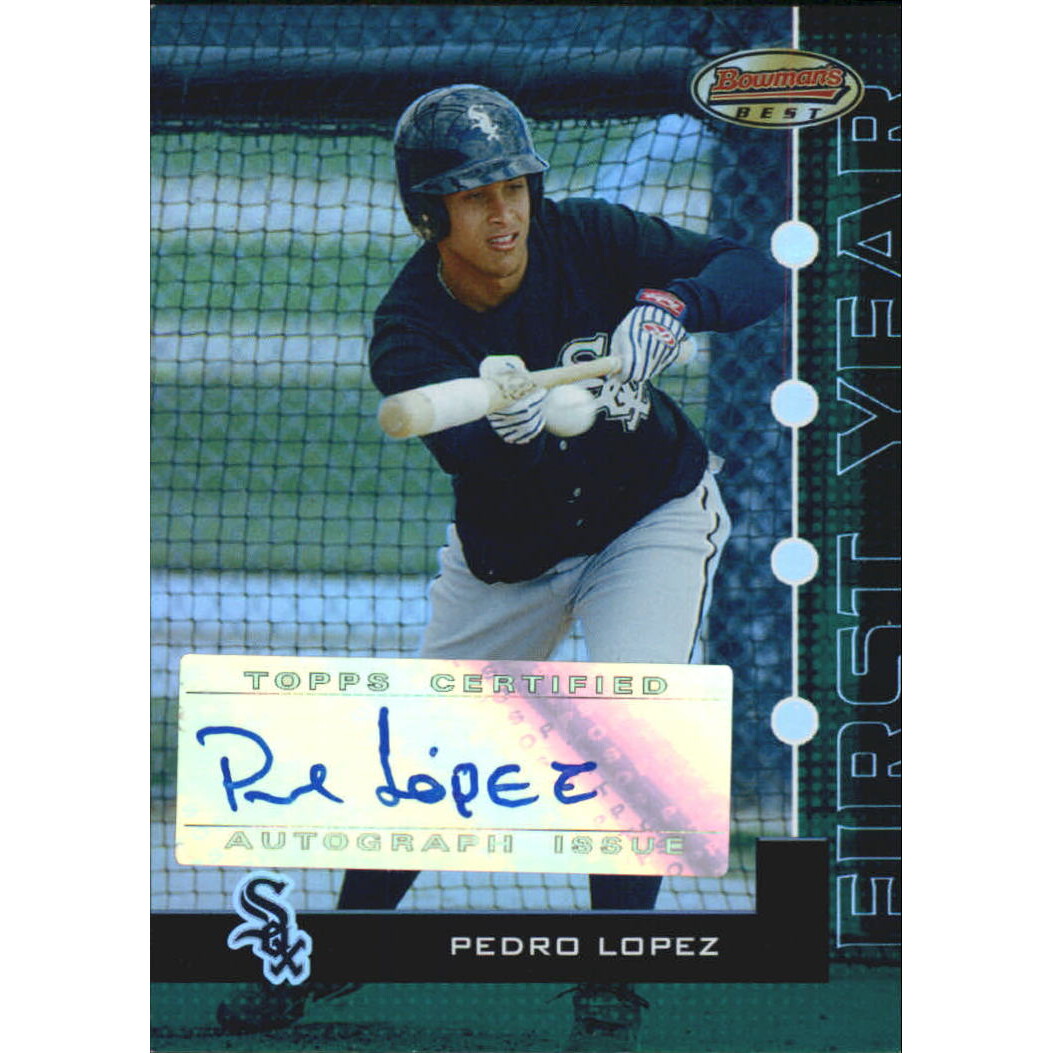 2005 Bowman's Best Green #117 Pedro Lopez FY AU. rookie card picture