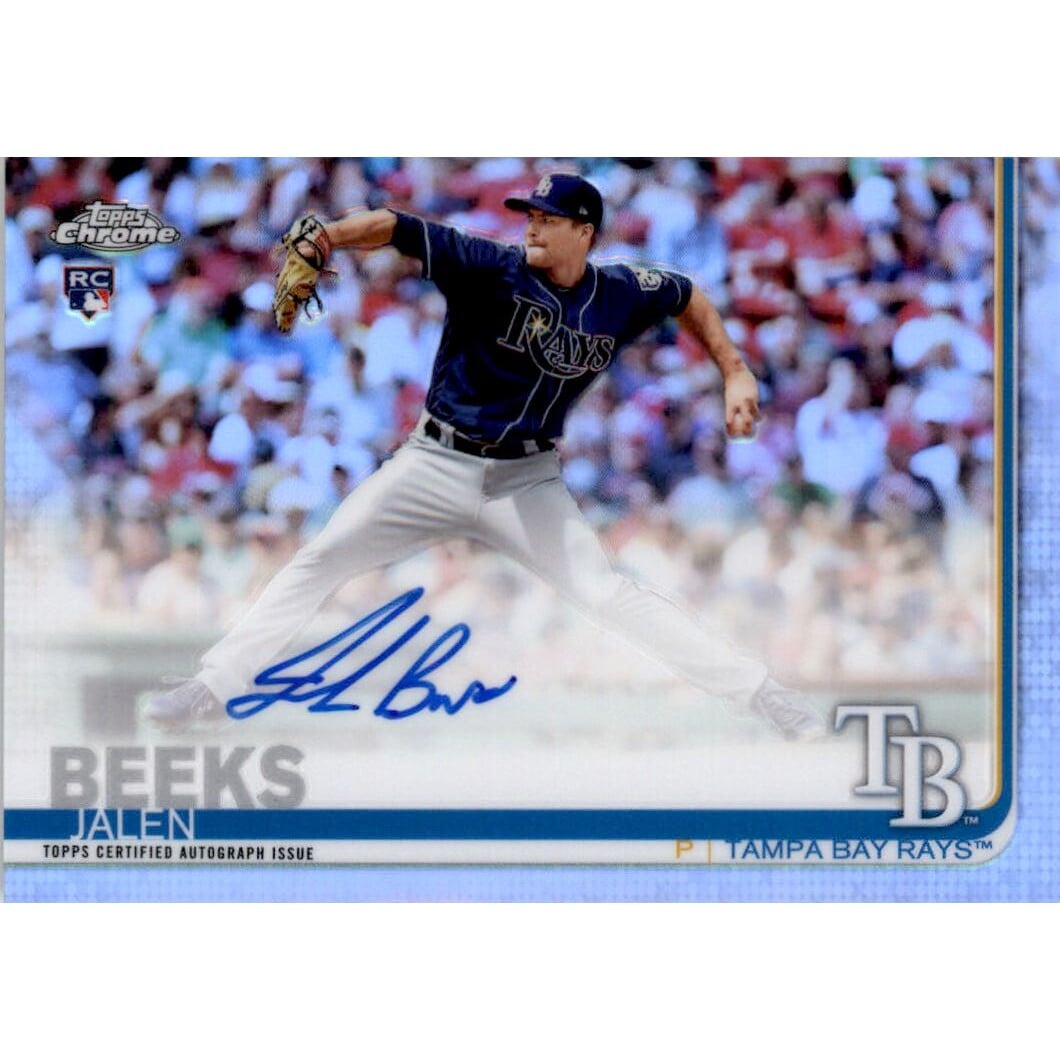 2019 Topps Chrome Rookie Autographs Refractors #RAJBE Jalen Beeks. rookie card picture