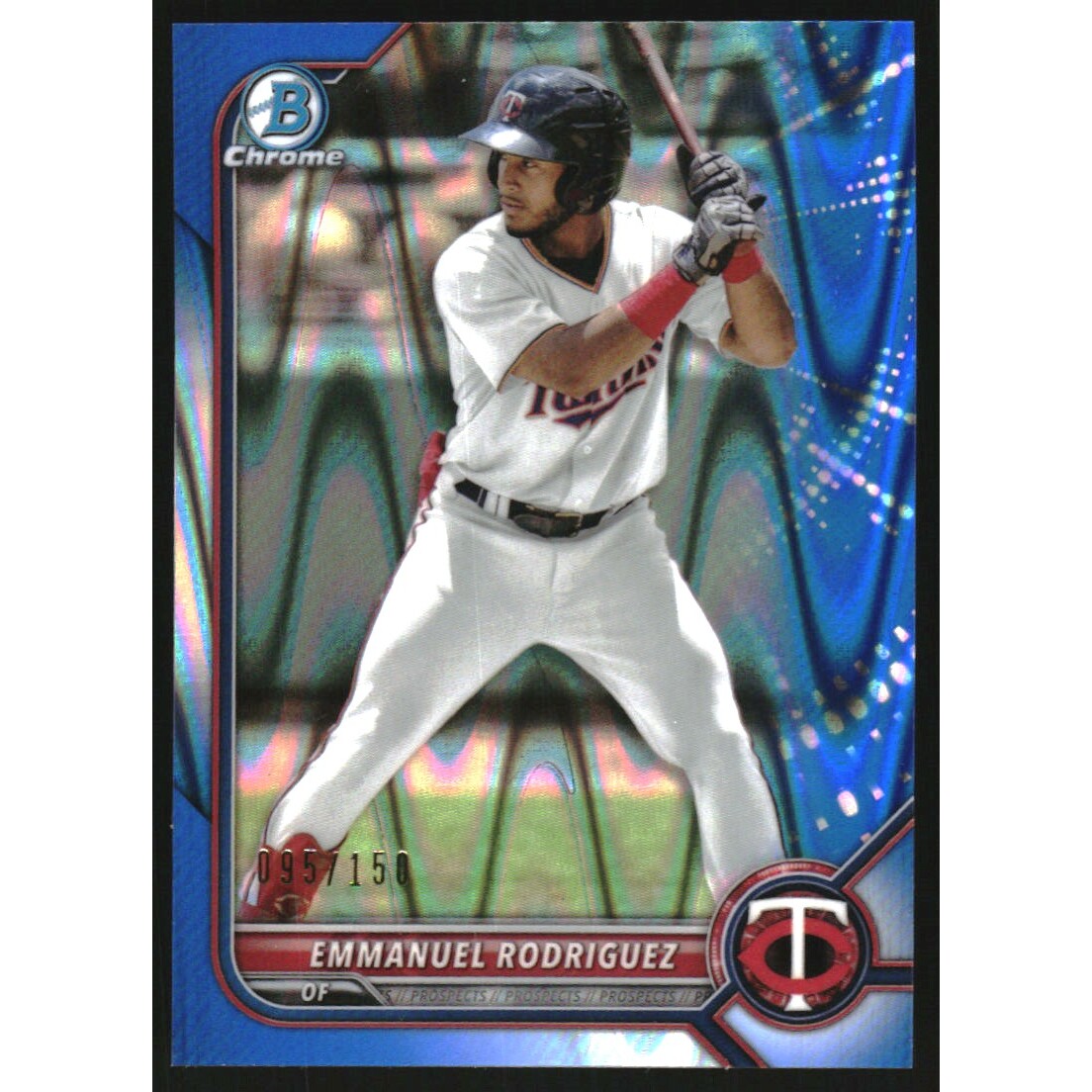 2022 Bowman Chrome Prospects Blue RayWave Refractors #BCP117 Emmanuel Rodriguez 2022 Bowman Chrome Prospects Blue RayWave Refractors #BCP117 Emmanuel Rodriguez