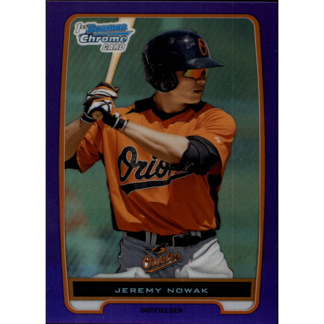 2012 Bowman Chrome Prospects Purple Refractors #BCP128 Jeremy Nowak