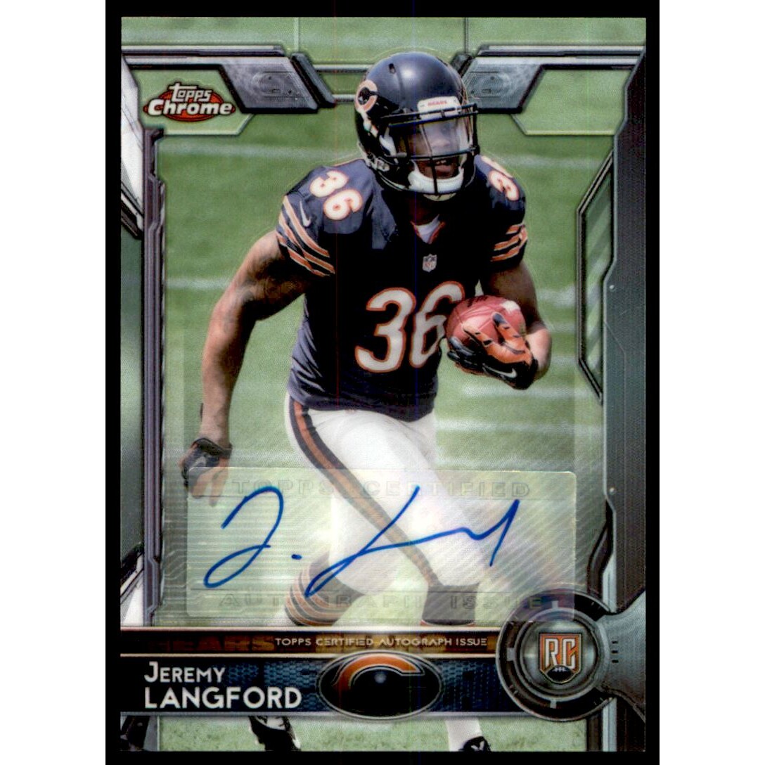 2015 Topps Chrome Rookie Autographs #142 Jeremy Langford. rookie card picture
