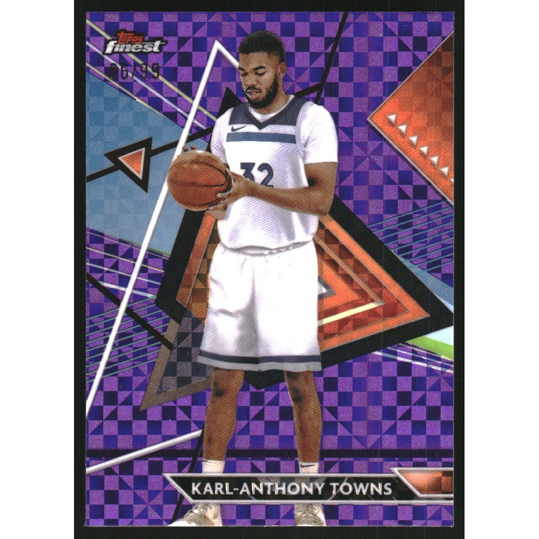 2023-24 Finest Purple Checkerboard Refractors #138 Karl-Anthony Towns UC