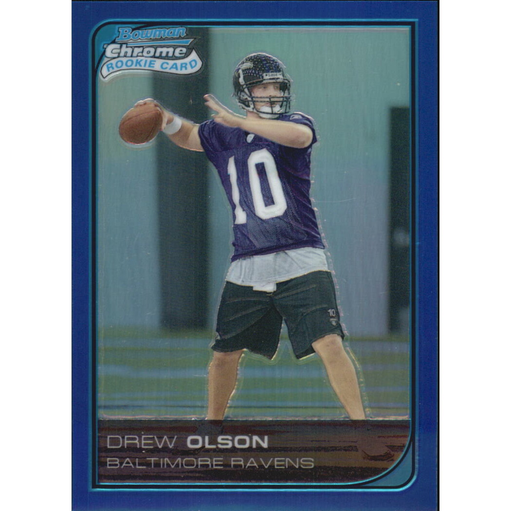 2006 Bowman Chrome Blue Refractors #44 Drew Olson. rookie card picture