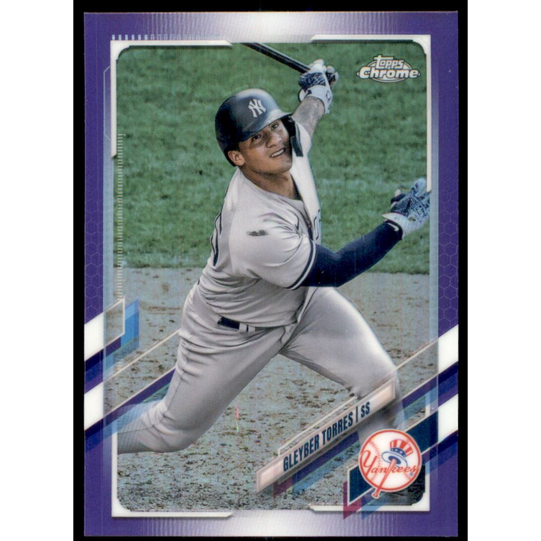 2021 Topps Chrome Purple Refractors #137 Gleyber Torres. rookie card picture