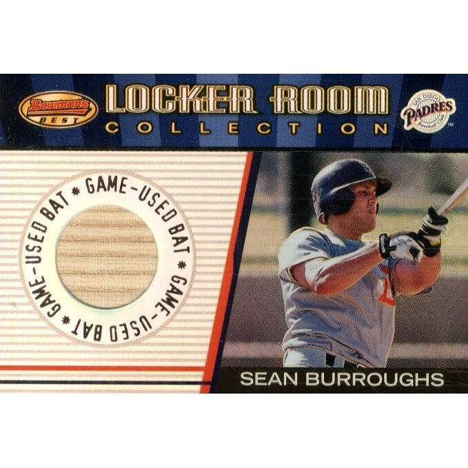 2001 Bowman's Best Locker Room Collection Lumber #LRCLSB Sean Burroughs. rookie card picture