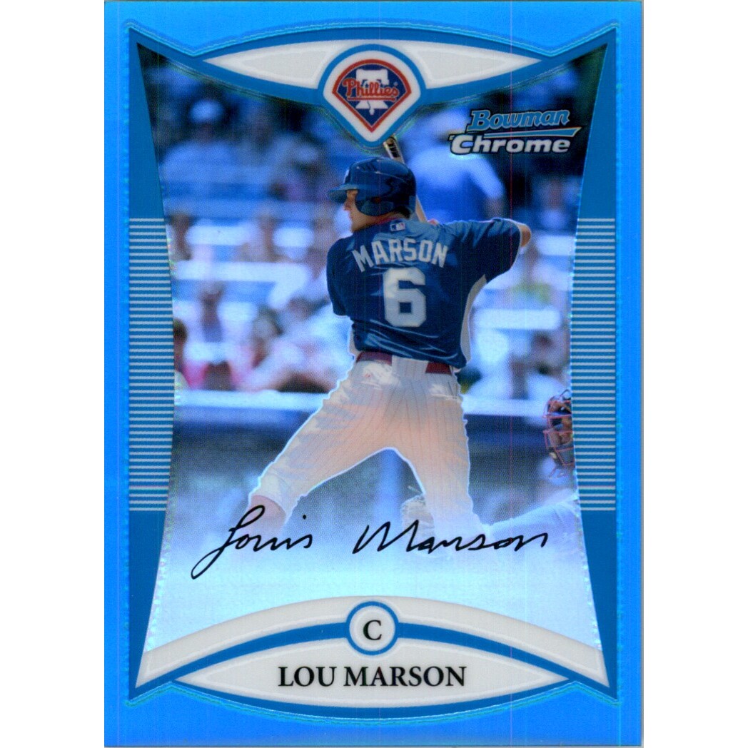 2008 Bowman Chrome Draft Prospects Blue Refractors #BDPP94 Lou Marson  FG. rookie card picture