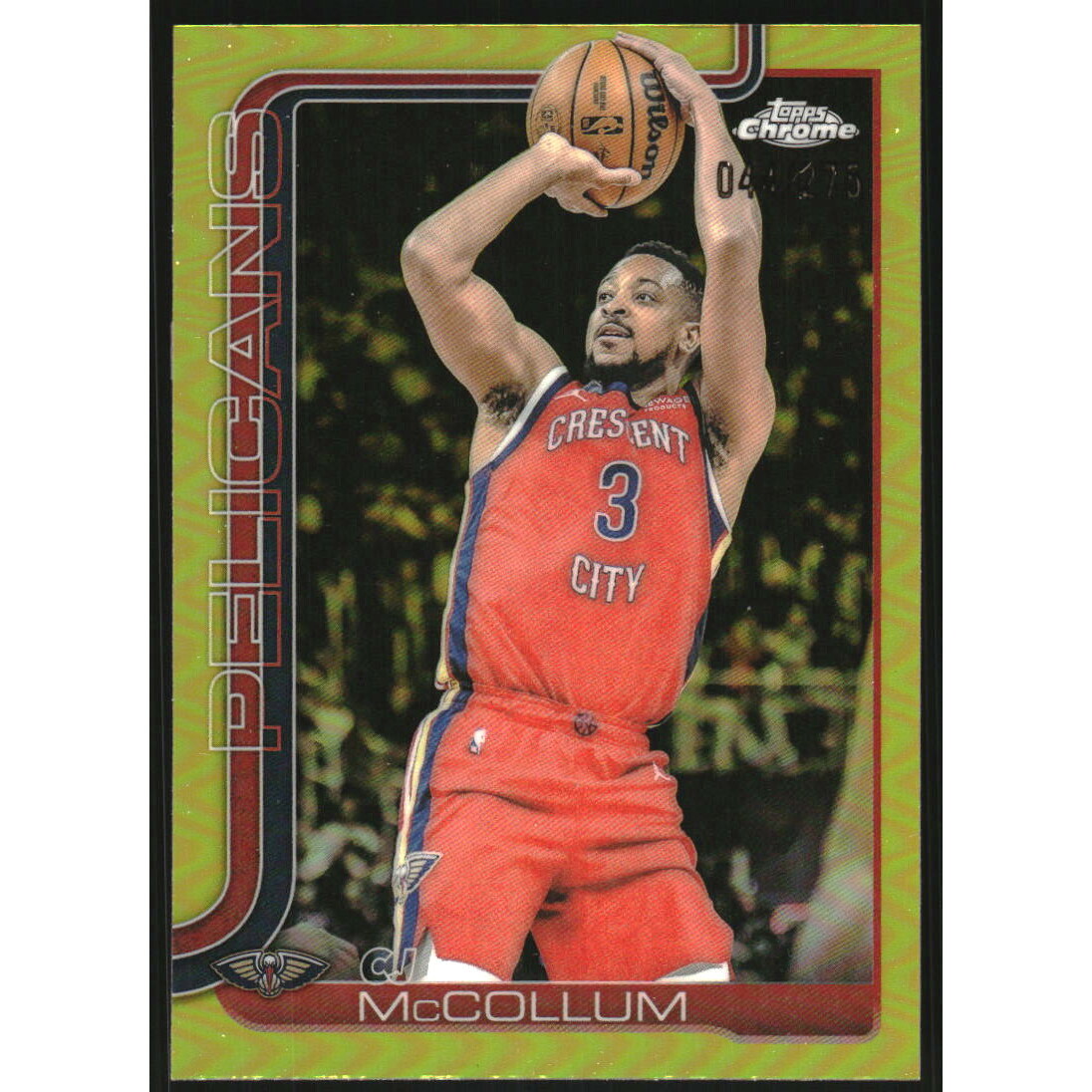 2025-26 Topps Chrome Yellow Refractors #136 CJ McCollum