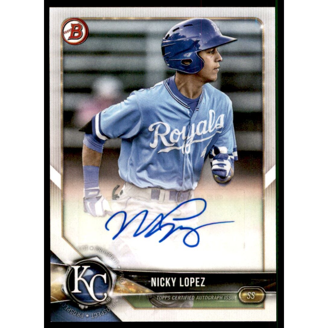 2018 Bowman Prospect Autographs #PANL Nicky Lopez. rookie card picture