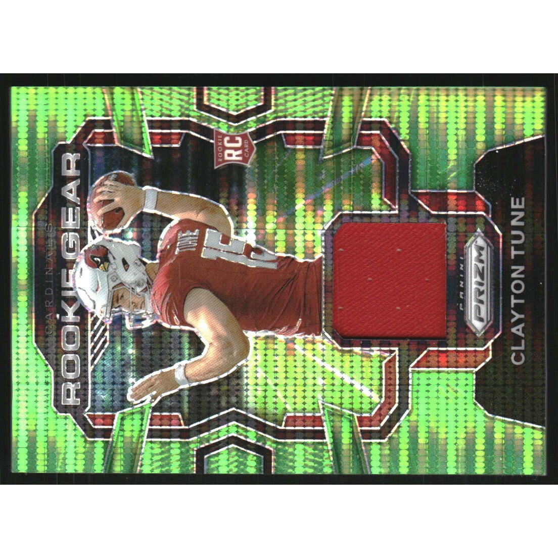 2023 Panini Prizm Rookie Gear Prizms Neon Green Pulsar #27 Clayton Tune. rookie card picture