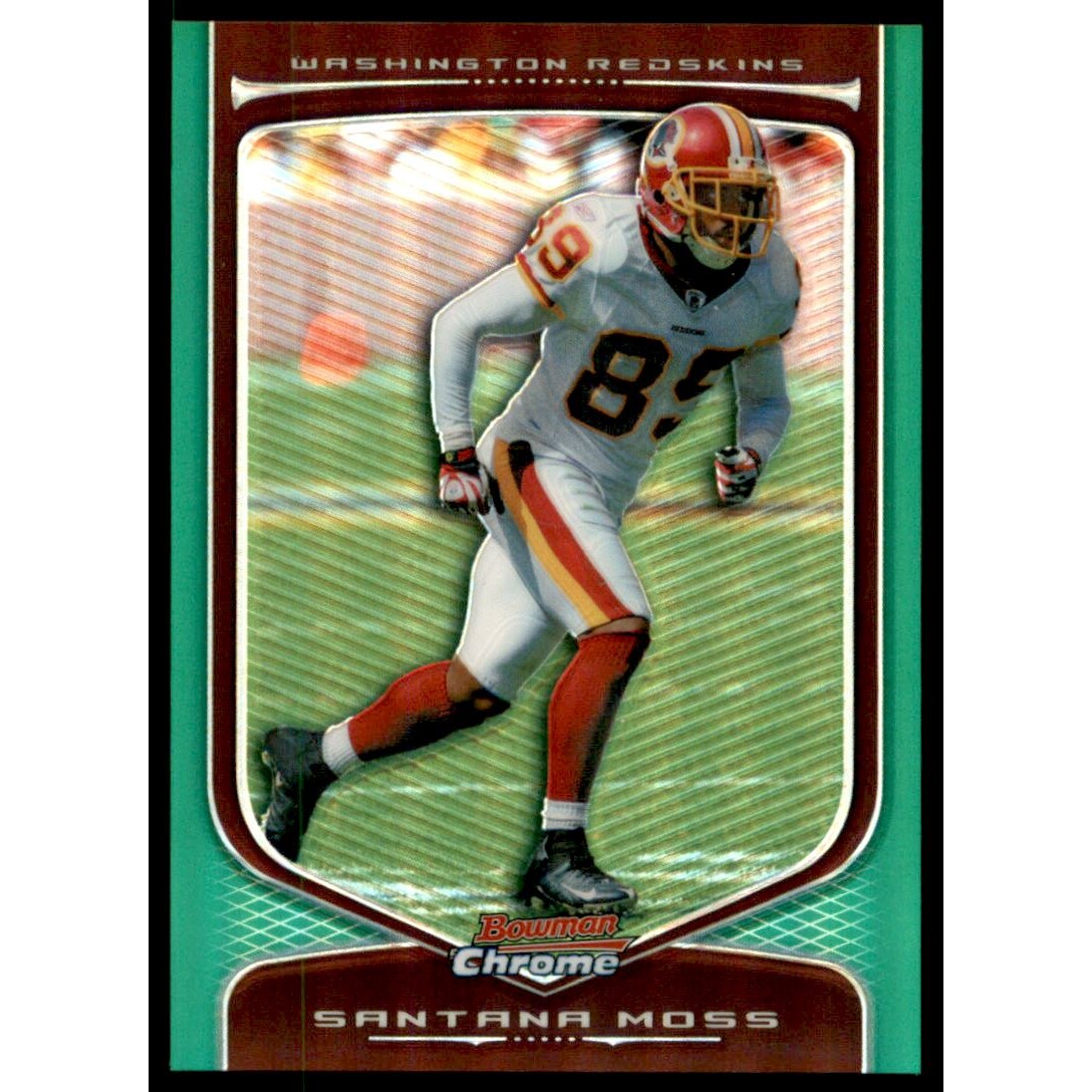 2009 Bowman Chrome Green Refractors #70 Santana Moss 2009 Bowman Chrome Green Refractors #70 Santana Moss