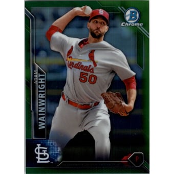 2016 Bowman Chrome Green Refractors #66 Adam Wainwright