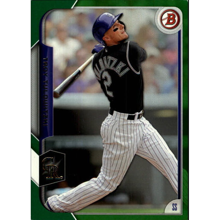 2015 Bowman Green #67 Troy Tulowitzki. rookie card picture