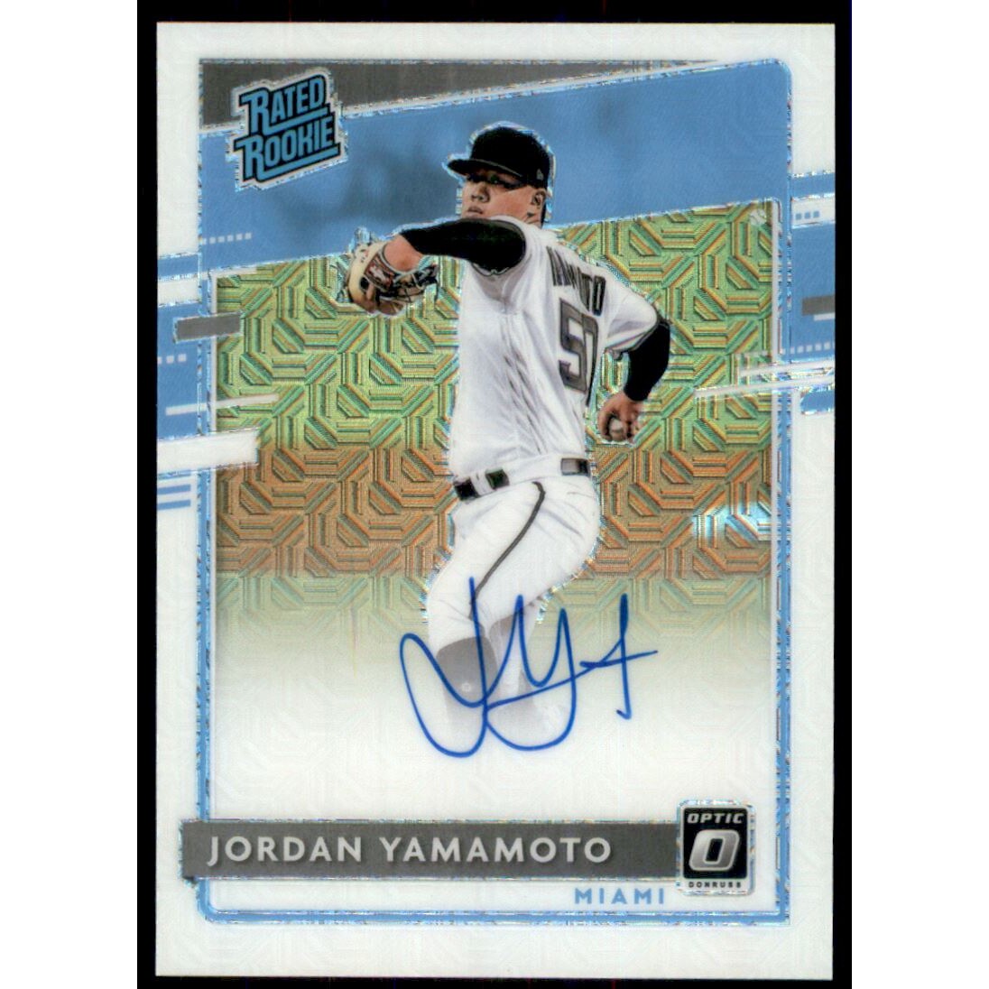 2020 Donruss Optic Rated Rookies Signatures White Mojo #30 Jordan Yamamoto/99