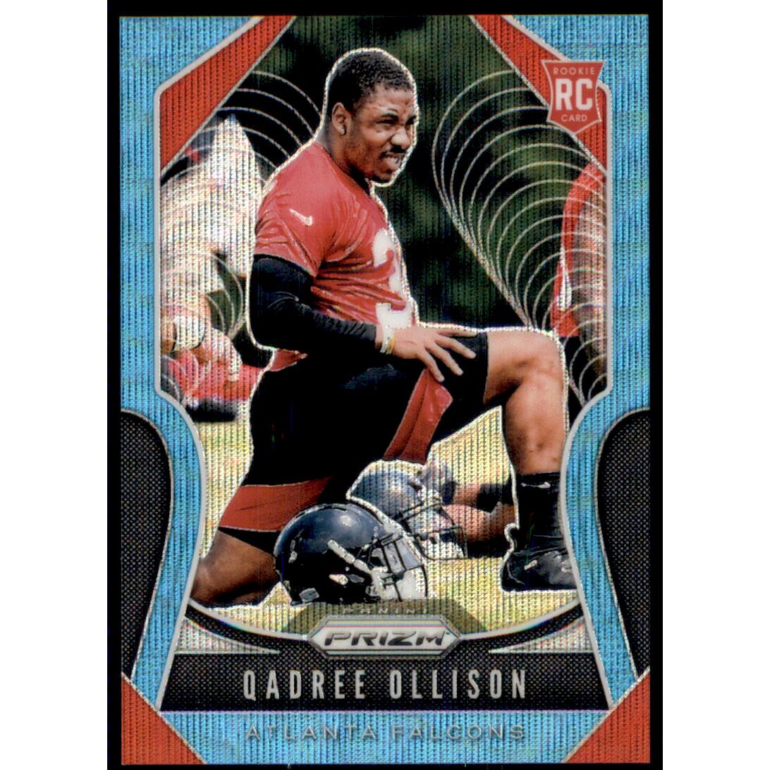 2019 Panini Prizm Prizms Blue Wave #375 Qadree Ollison. rookie card picture