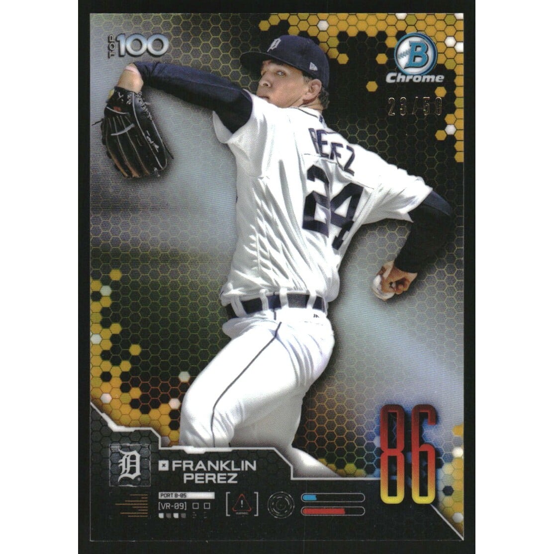 2019 Bowman Chrome Scouts Top 100 Gold Refractors #BTP86 Franklin Perez