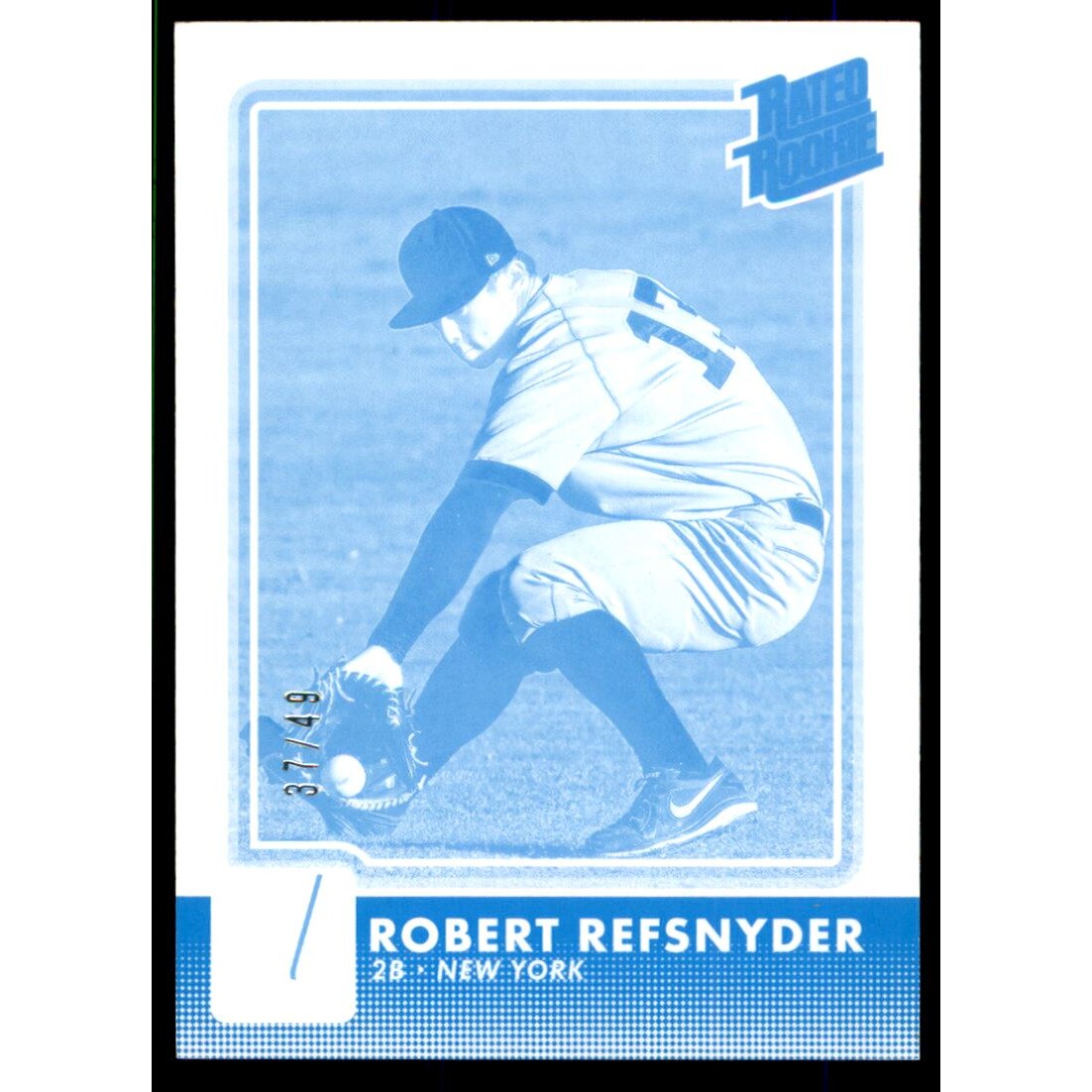 2016 Donruss Test Proof Cyan #34 Rob Refsnyder RR